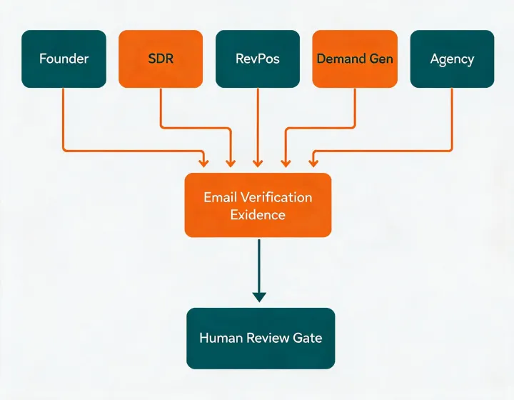 Map of email verification use cases by revenue role